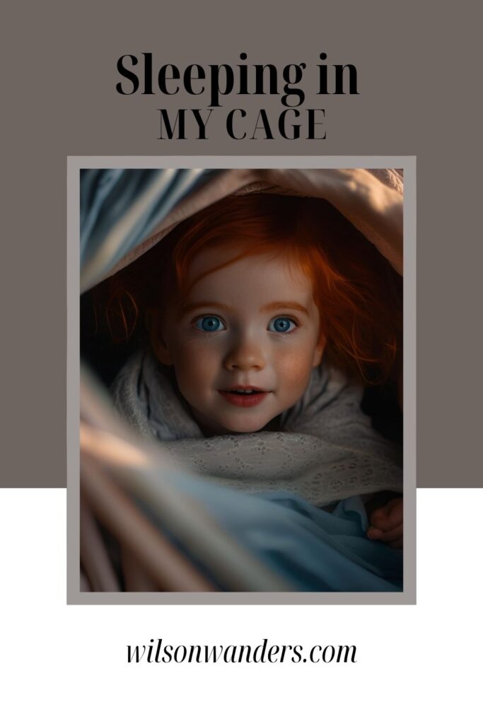 little girl poking head out of blanket fort