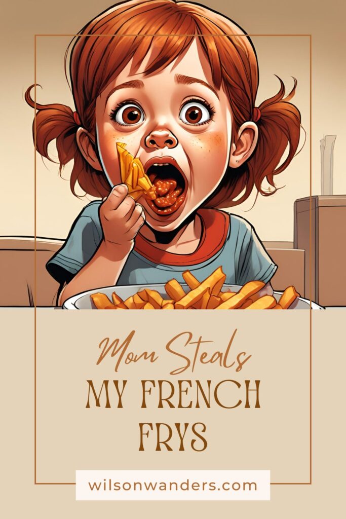 little girl eating french fries