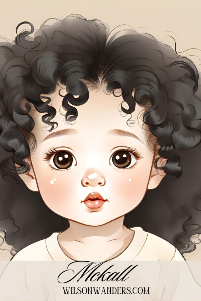 baby with curly dark hair