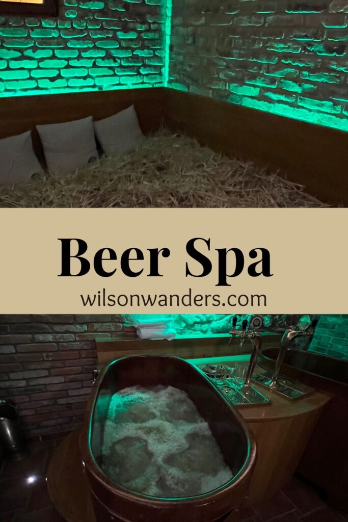 straw bed beer tap wooded tub beer 