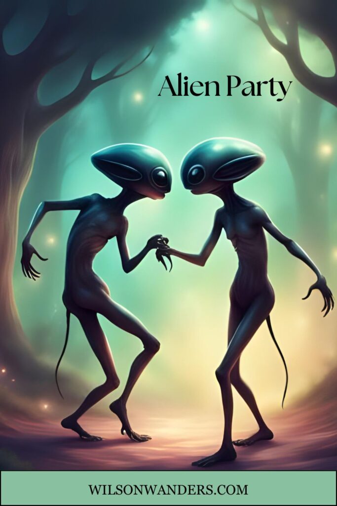 alien party theme two aliens dancing