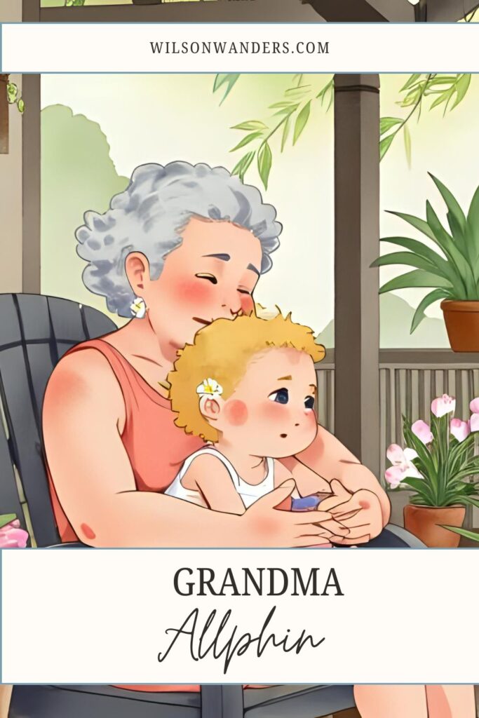 grandma with granddaughter on porch