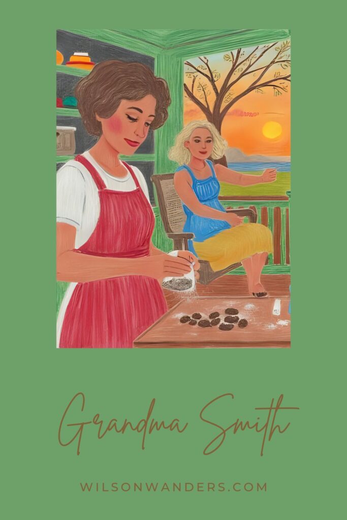 grandma and grand daughter on a porch